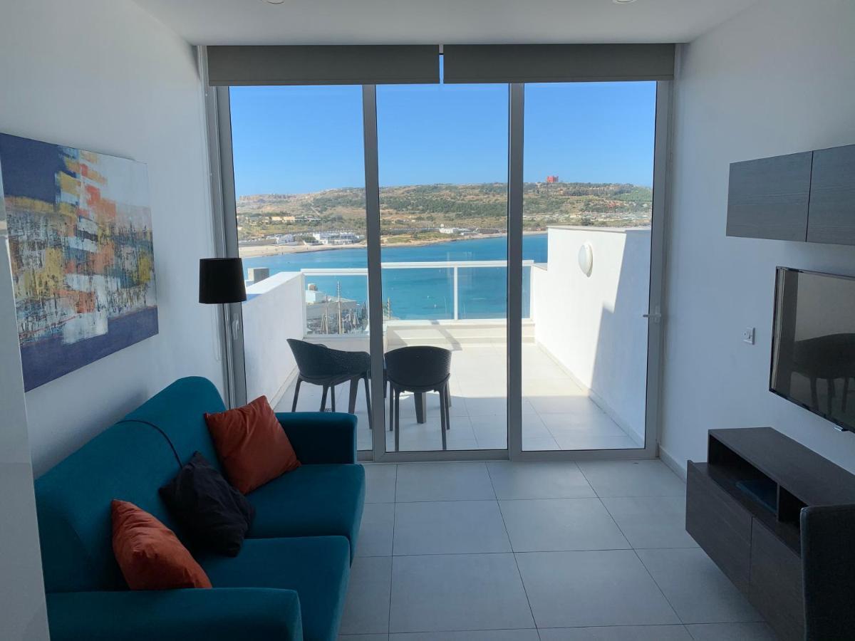 Apartamento Sea View Penthouse Mellieha Bay Exterior foto